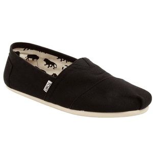 TOMS Black Canvas Women's Classic Slip-on Shoes W6